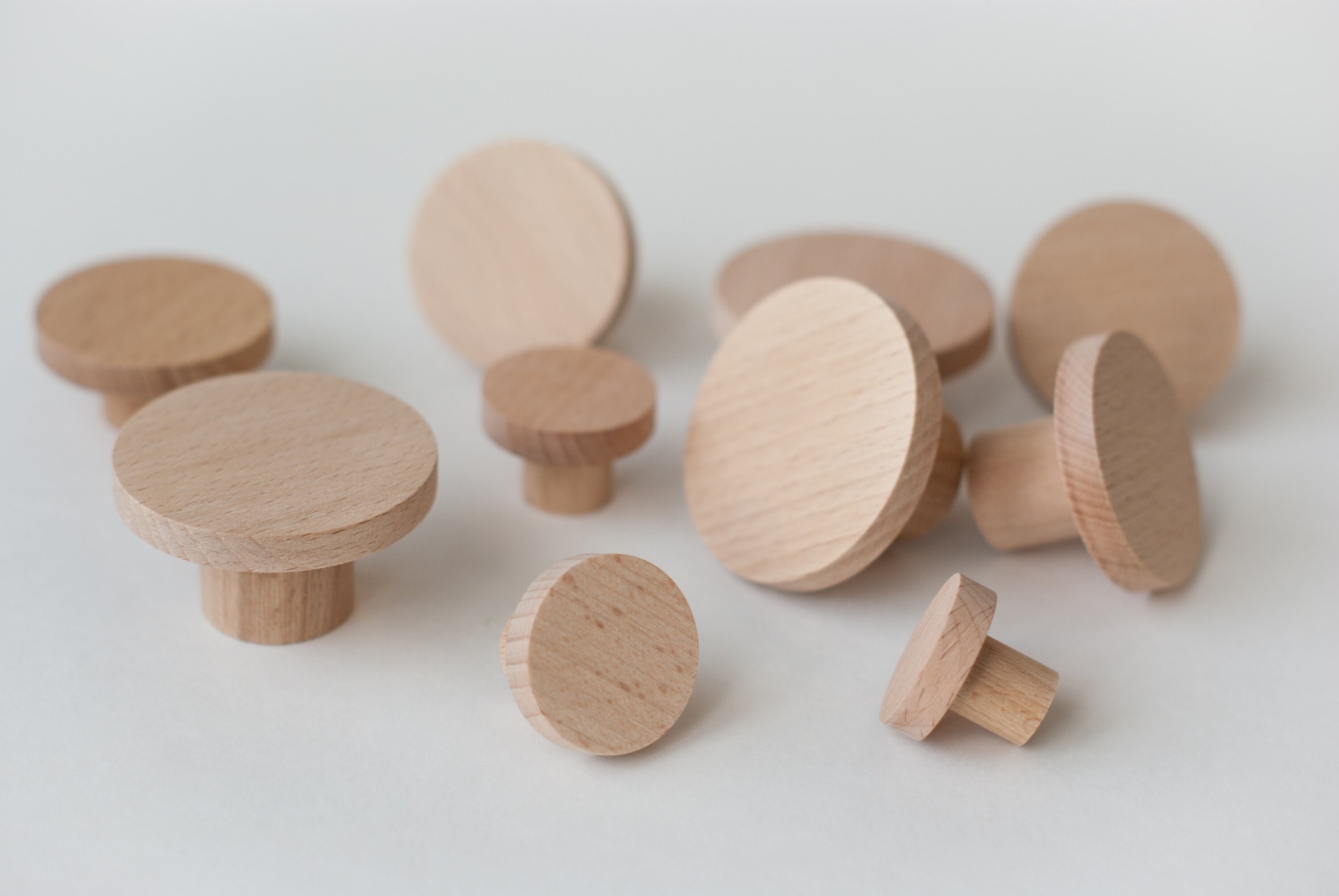 Unfinished knobs round wooden wall hooks wood knobs Etsy