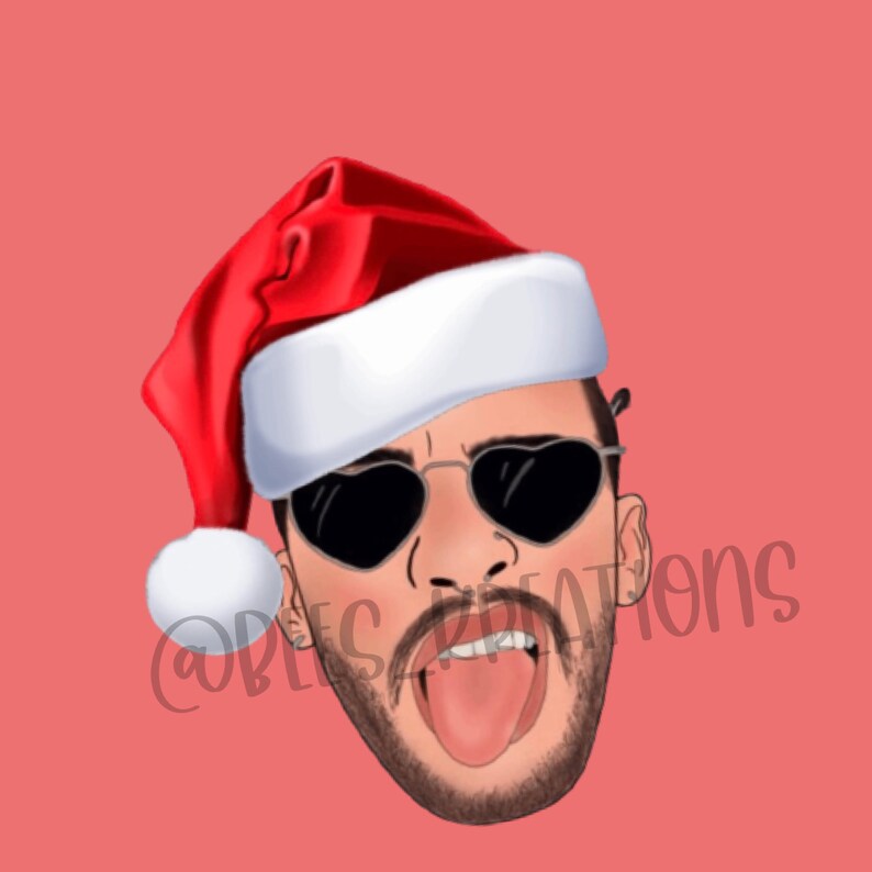 Download Bad bunny santa Christmas png-digital download | Etsy