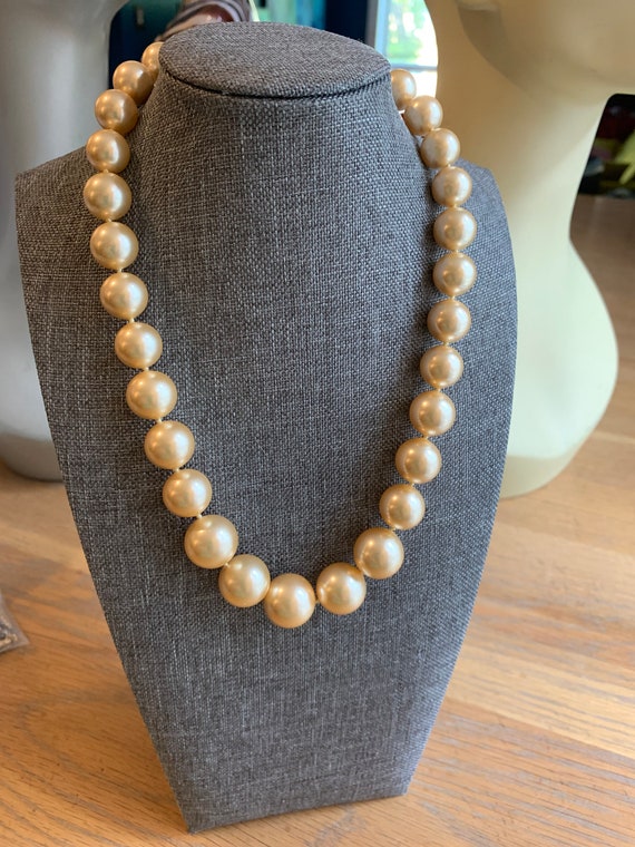 Amazing weighty glass pearl necklace with .925 si… - image 2