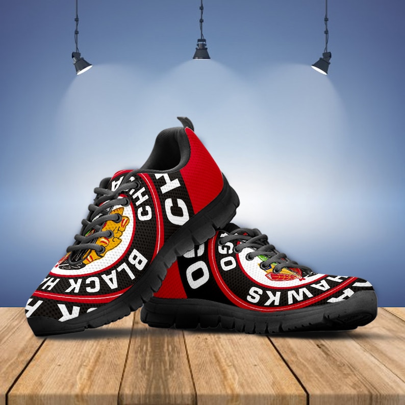 Chicago BlackHawks Sneaker Blackhawks Hockey Shoes Etsy Chicago BlackHawks Sneaker Blackhawks Hockey Shoes Etsy