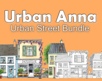 NOUVEAU Ensemble de 5 feuilles à colorier téléchargeables de dessins au stylo Urban Anna : La collection Urban Street avec Amsterdam, Paris et Brême !