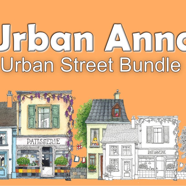 NUEVO Conjunto de 5 hojas para colorear descargables de dibujos a lápiz de Urban Anna: ¡La colección Urban Street con Ámsterdam, París y Bremen!