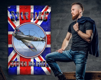 Spitfire Supermarine Flag: Collectible WW2 Plane Wall Hanging