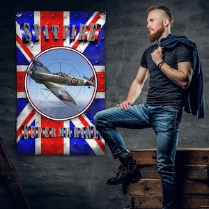 Spitfire Supermarine Flag: Collectible WW2 Plane Wall Hanging