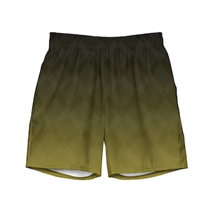 Zwembroek heren zwemkleding badpak voor hem, militair groene strepen, lijnen en esthetiek, zomer strand- of poolboardshort cadeau voor mannen