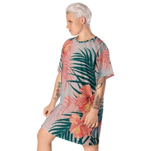 pink dress with green palm leaves Pink Leaves Maxi Dress FARM Rio