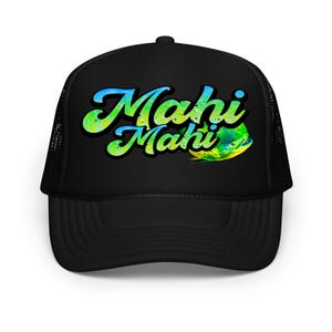 Trucker Hat Snapback Mahi Mahi Dolphin Fishing Hat, Sun Protection Defense for anglers.
