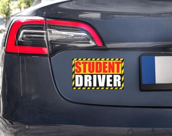 Student Driver Car Magnet Sign: Removable Vinyl Safety Sign