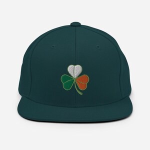 Embroidered Irish Flag Shamrock Snapback Hat - St. Patrick's Day