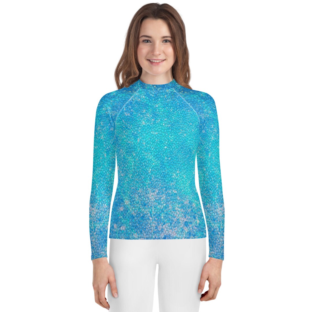 Mermaid Youth Rash Guard, Beach or Pool Sun Protection, Fish Scales ...