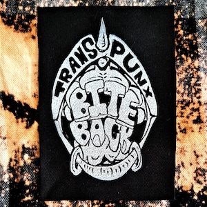Trans Punx Bite Back! Toothy Mouth Print Punk Patch