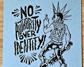 No Authority Over Identity Trans Punk Art Print