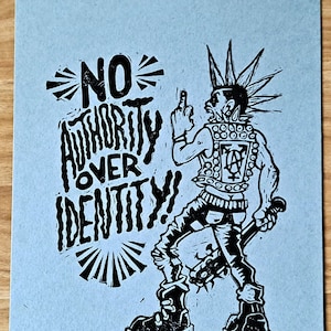 No Authority Over Identity Trans Punk Art Print