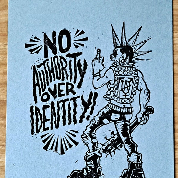 No Authority Over Identity Trans Punk Art Print