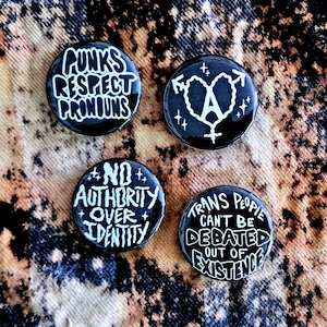 1.25" Anarcho Trans Punk Pin-Back Buttons