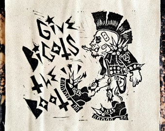 Give Bigots The Boot Trans Punk Large Print Patch