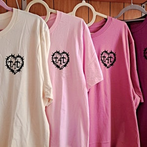 T4T Barbed Wire Heart Print Tees