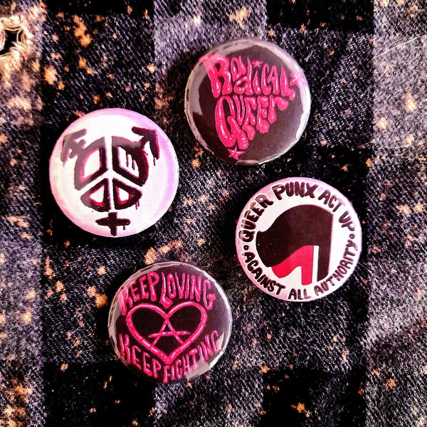1.25" Radical Queer Punk Pin-back Buttons