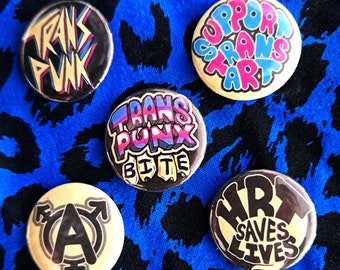 1" Trans Punk Pin-Back Button Set