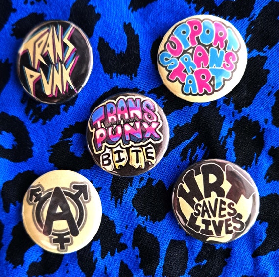 Punk button pin set of 20 1inch (25mm)