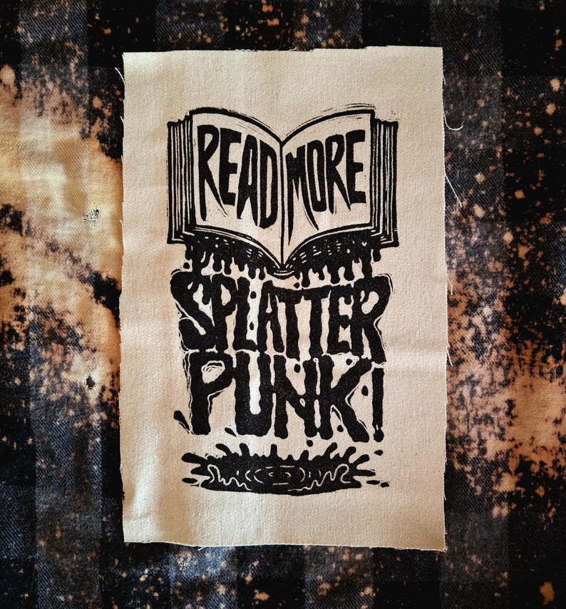 Read More SPLATTER PUNK Large Book Print Patch - Etsy