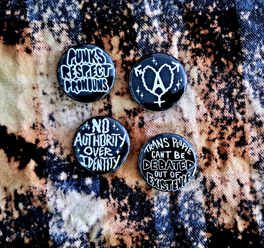 1.25" Anarcho Trans Punk Pin-Back Buttons