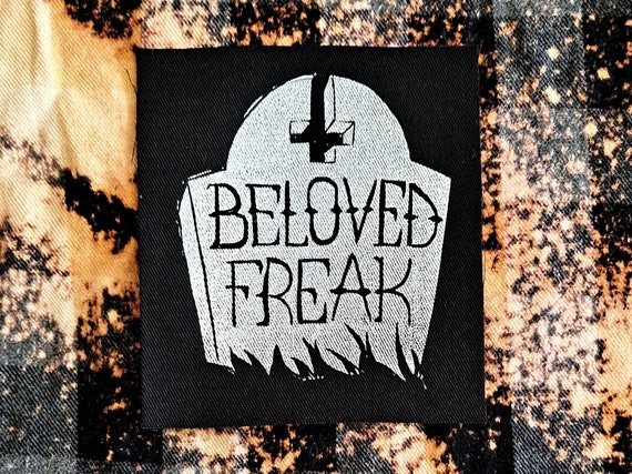 Beloved Freak Gravestone Print Goth Punk Patch