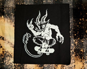 Blasphemous SK8R Baphomet-trycklapp
