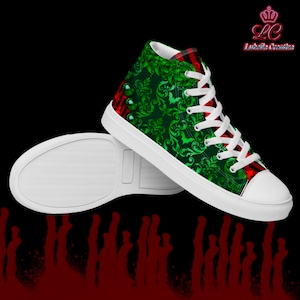 Halloween inspired design Women’s high top canvas shoes
