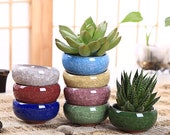 Mini plant pot set Mini succulent plant pot Mini planter Glazed ceramic mini planter
