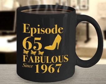 Personalized Episode 'Age' Fabulous Since 'Year' Mug Coffee Cup, for Her, Birthday, Retirement 11oz or 15 oz Black Ceramic