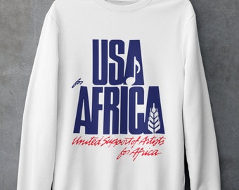 Vintage 1985 Usa For Africa MTV We Are The World Sweatshirt Crewneck 80s Adult S