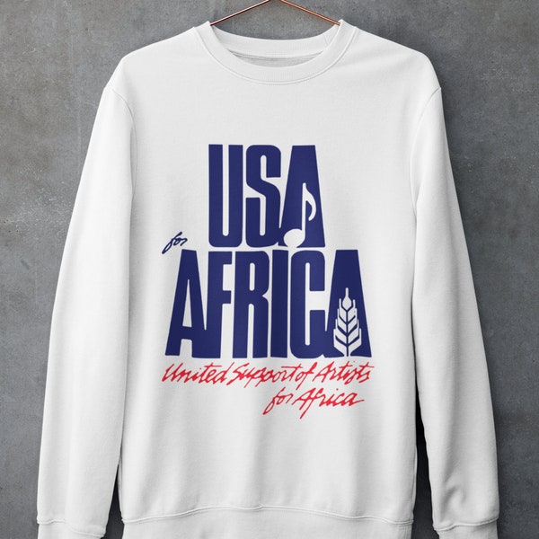 Vintage 1985 USA For Africa MTV We Are The World Sweatshirt ras du cou des années 80 pour adulte S