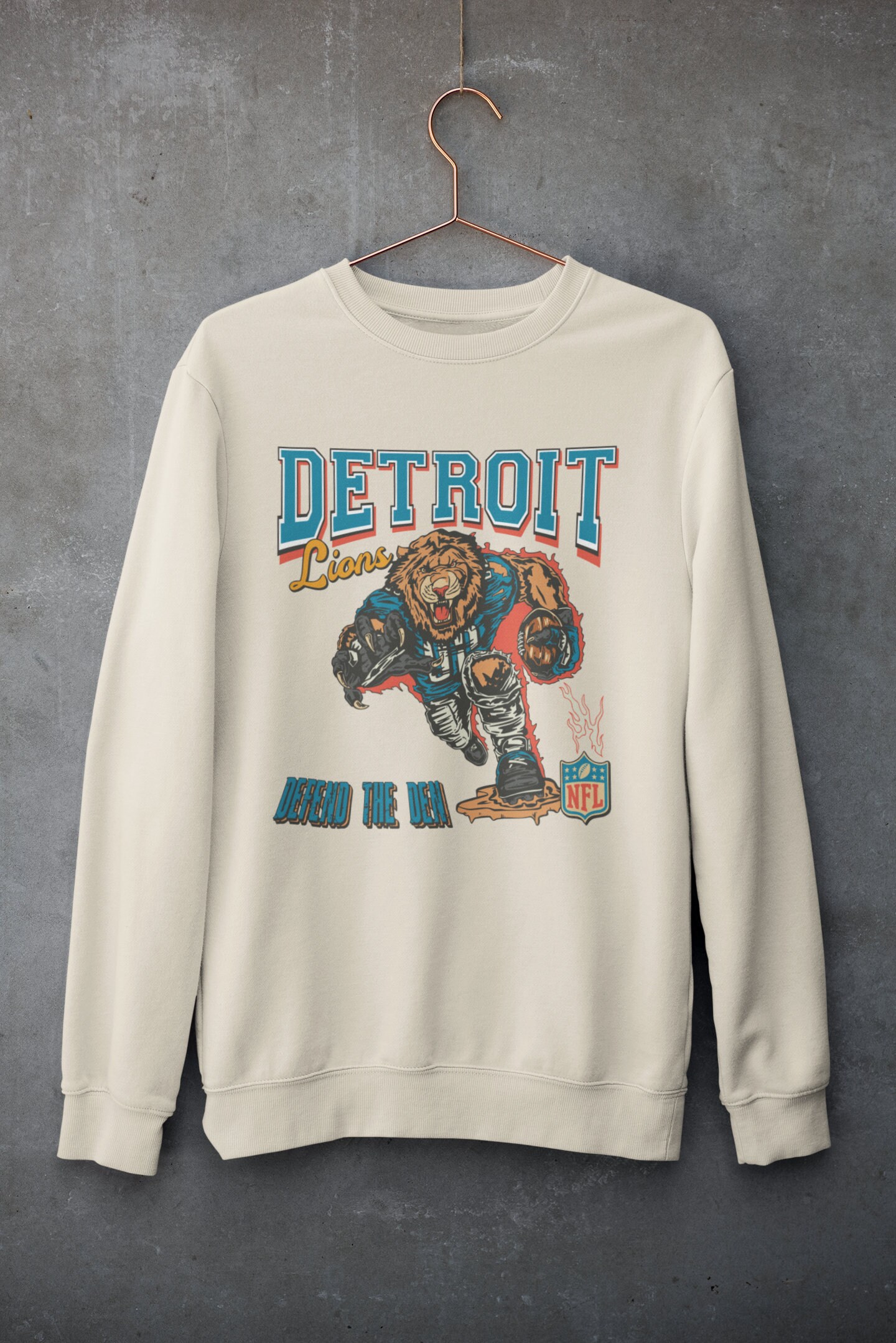 Detroit lions crewneck clearance sweatshirt