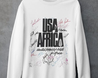 Vintage 1985 Usa For Africa MTV We Are The World Sweatshirt Crewneck 80s Adult S Remake of iconic 80s Jumper michale jackson