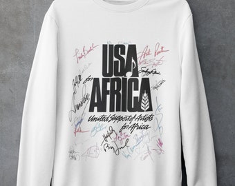 Vintage 1985 USA Für Afrika MTV We Are The World Sweatshirt Crewneck 80er Jahre Erwachsene S Remake des kultigen 80er Jahre Pullover Michael Jackson