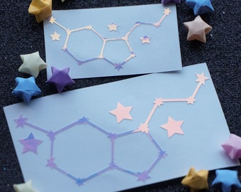 Adesivo de vinil holográfico Constelação de serotonina em opala