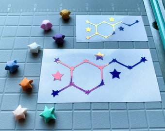 Dopamine Constellation Holographic Vinyl Decal in Cobalt Blue