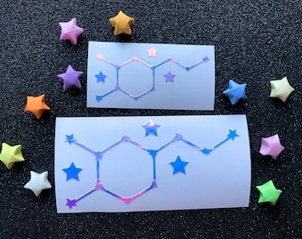 Dopamine Constellation Holographic Vinyl Stickers in Opal (Original Design)