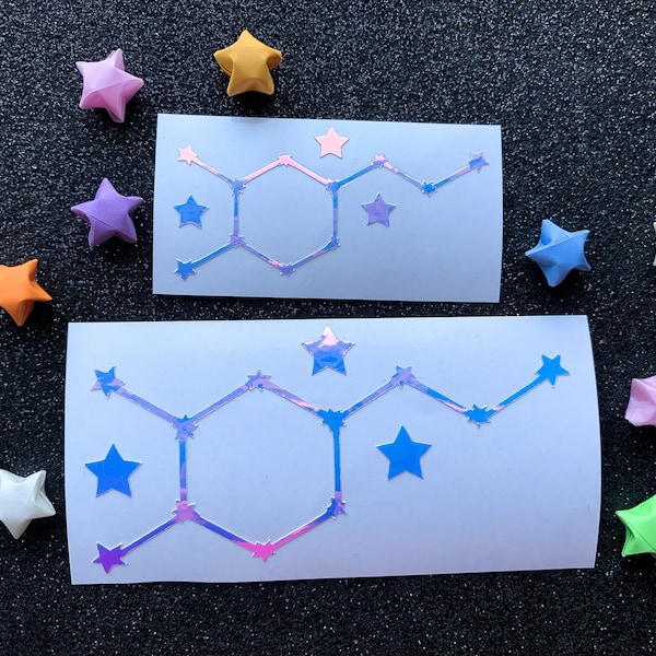Dopamine Constellation Holographic Vinyl Stickers in Opal (Original Design)