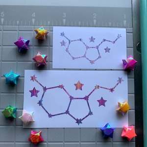 Serotonin Constellation Vinyl Decal with Holographic Threads in Lavender