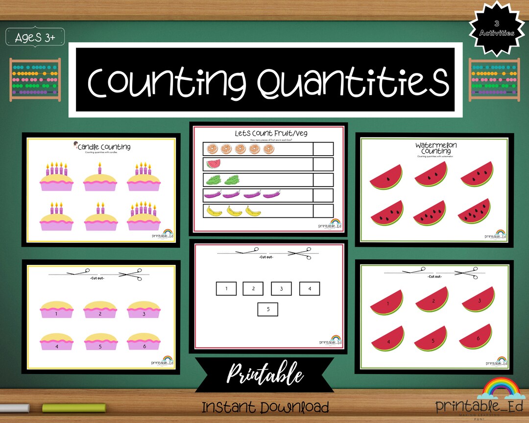 Preschool Maths Printable, Counting Printables, Preschool Math Activity ...