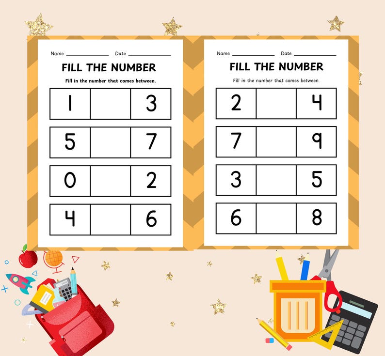 Kids Missing Numbers Practice Worksheet | Number Sequencing Practice ...