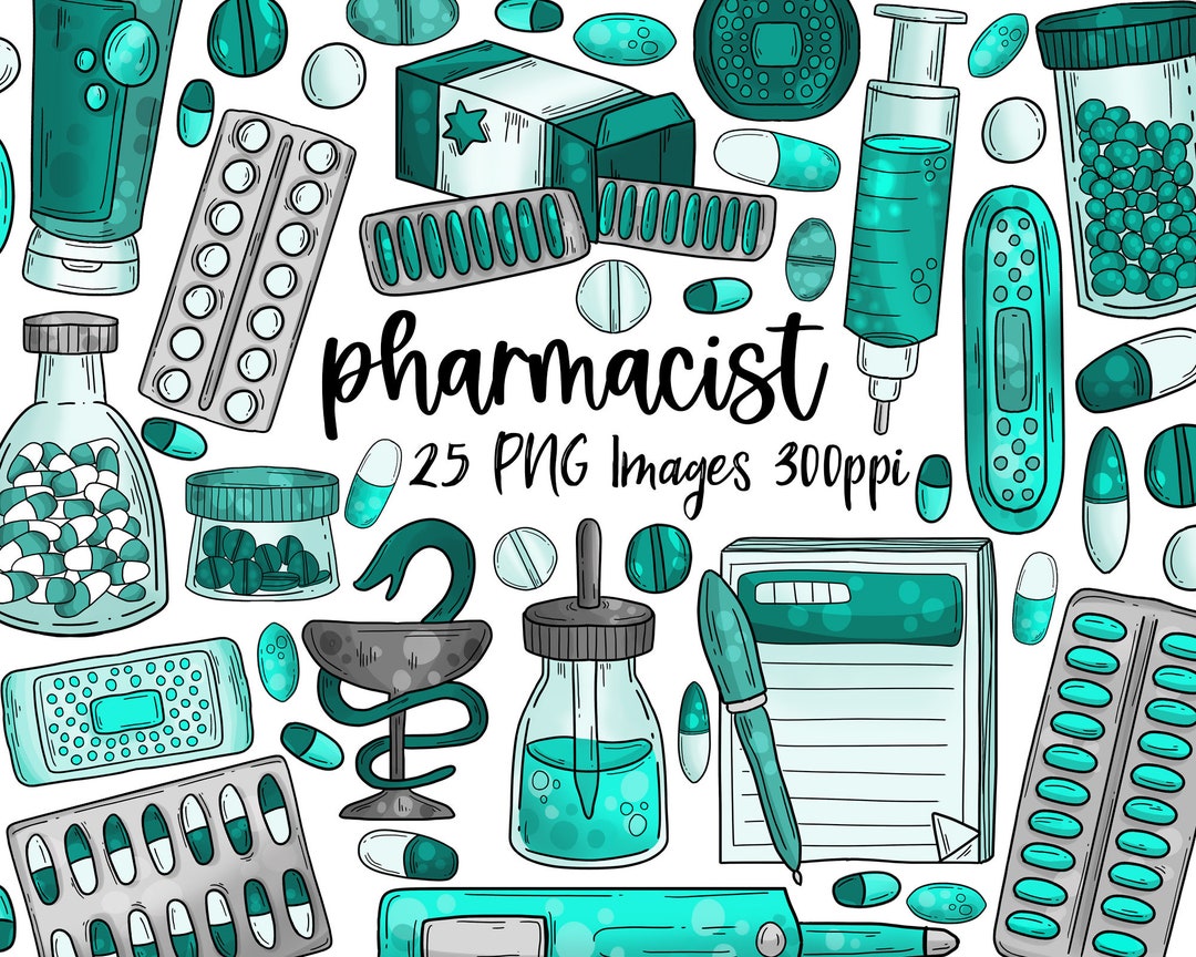 Pharmacist Clip Art 25 PNG Images Medical Pharmacy Theme Etsy
