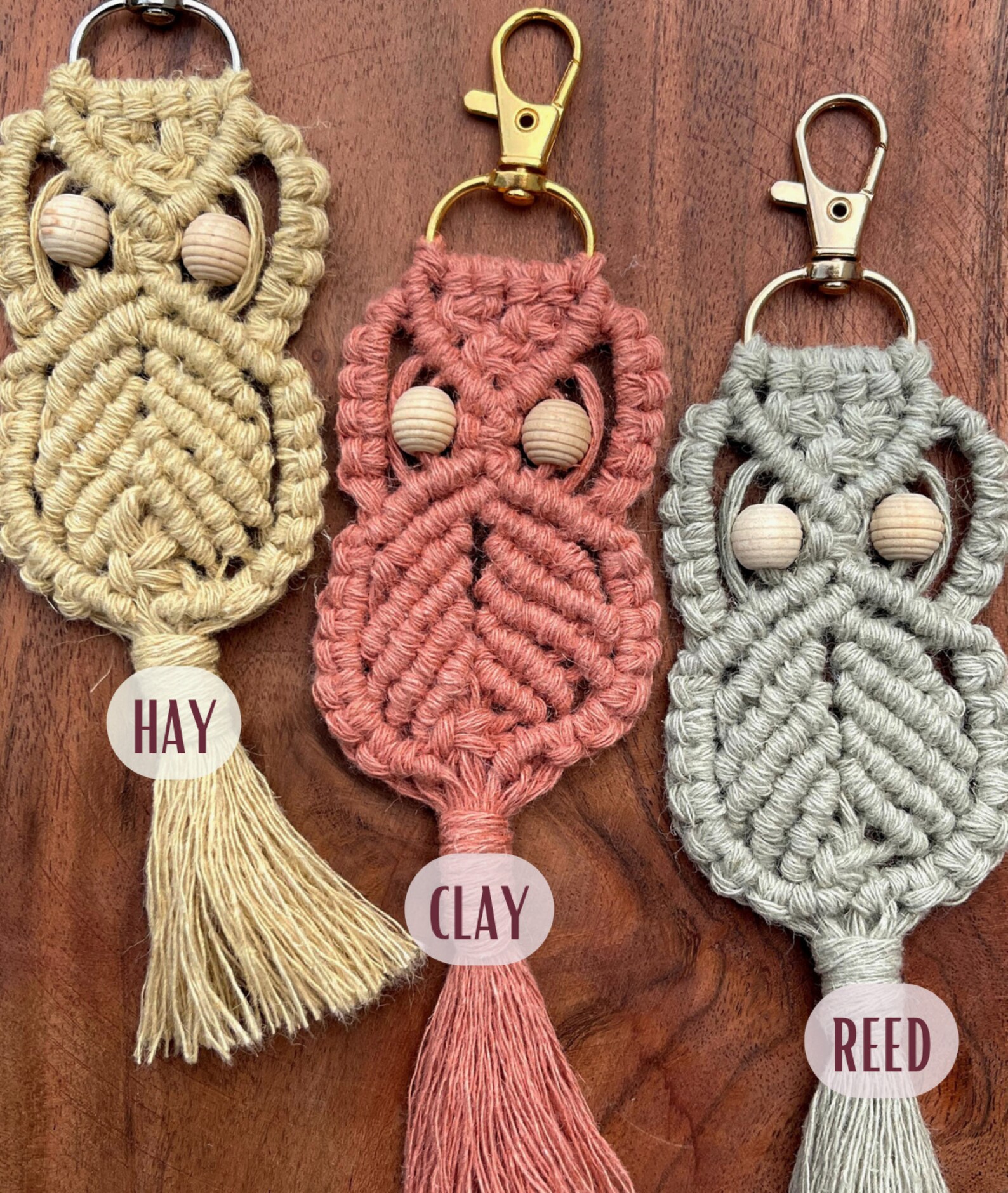 Macramé Owl Keychain Macramé Keyring Boho Keychain Boho Etsy