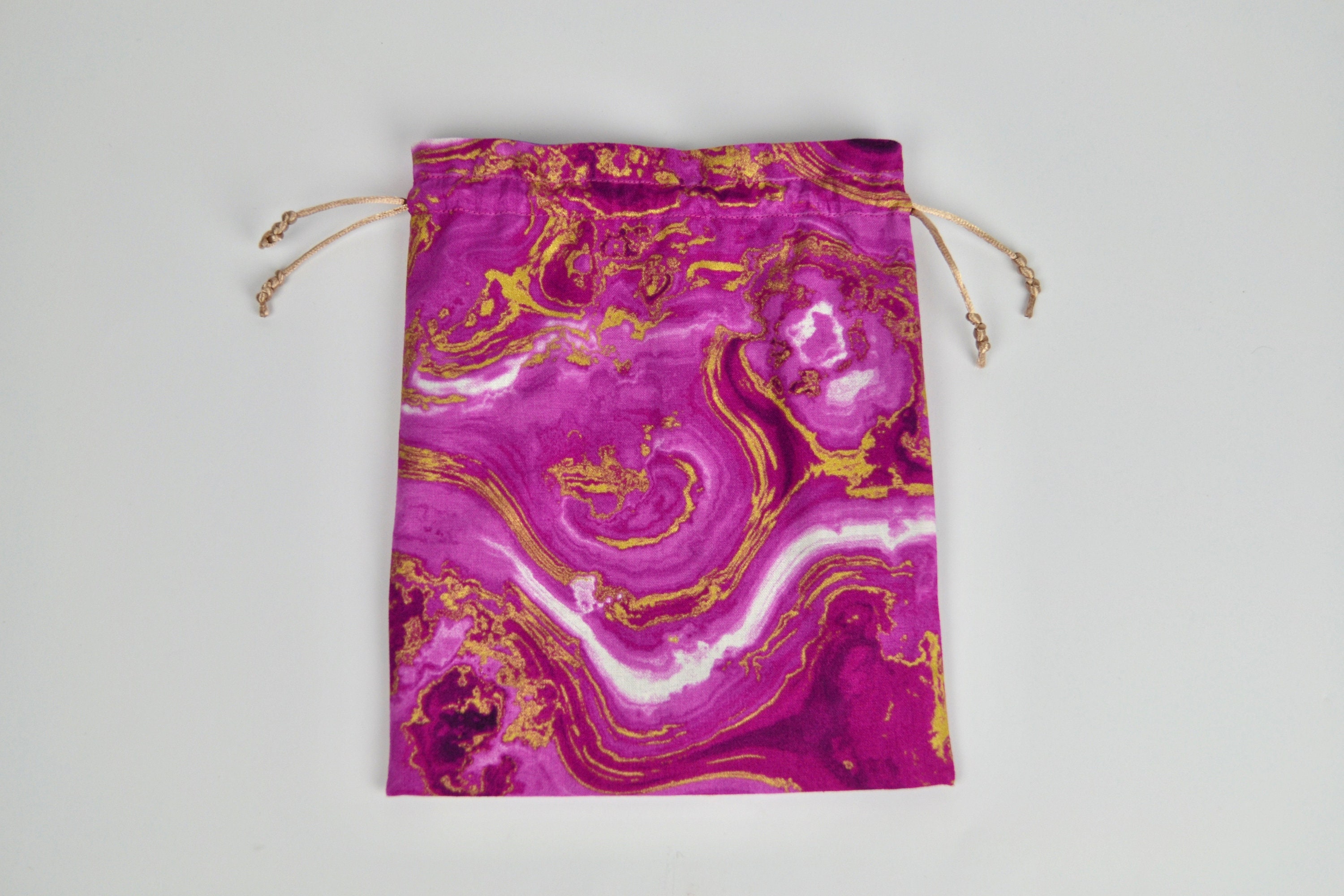 Pink Marble Print Drawstring Bag Cotton/makeup bag/ Tarot Etsy