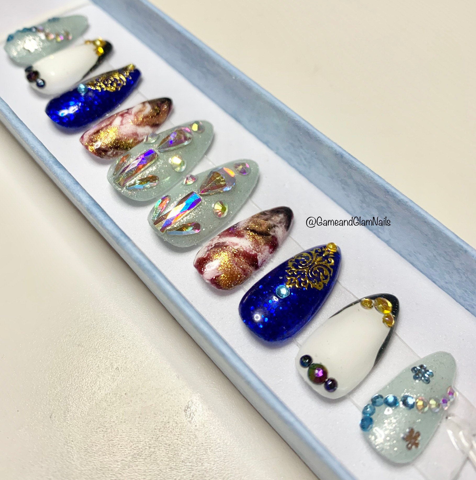 Ffxiv Crystal Tower Graha Tia Press On Nails Etsy Ffxiv Crystal Tower Graha Tia Press On Nails Etsy