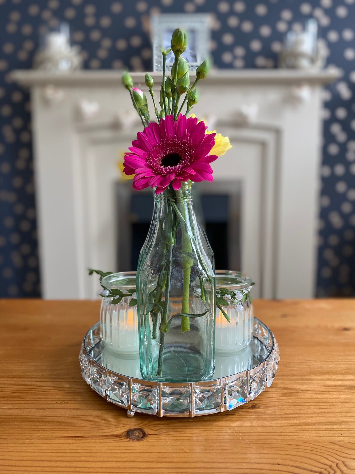 Large Victorian glass jam jar Flower vase wedding table Etsy