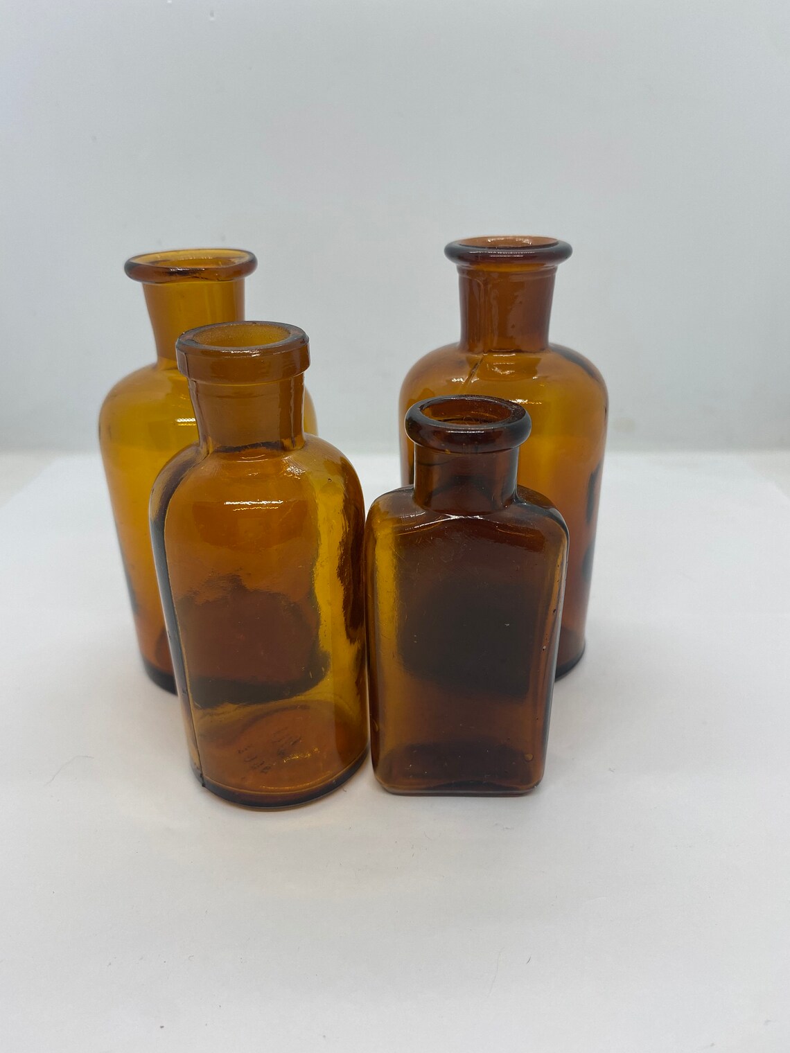 Set of 4 vintage glass medicine bottles Etsy