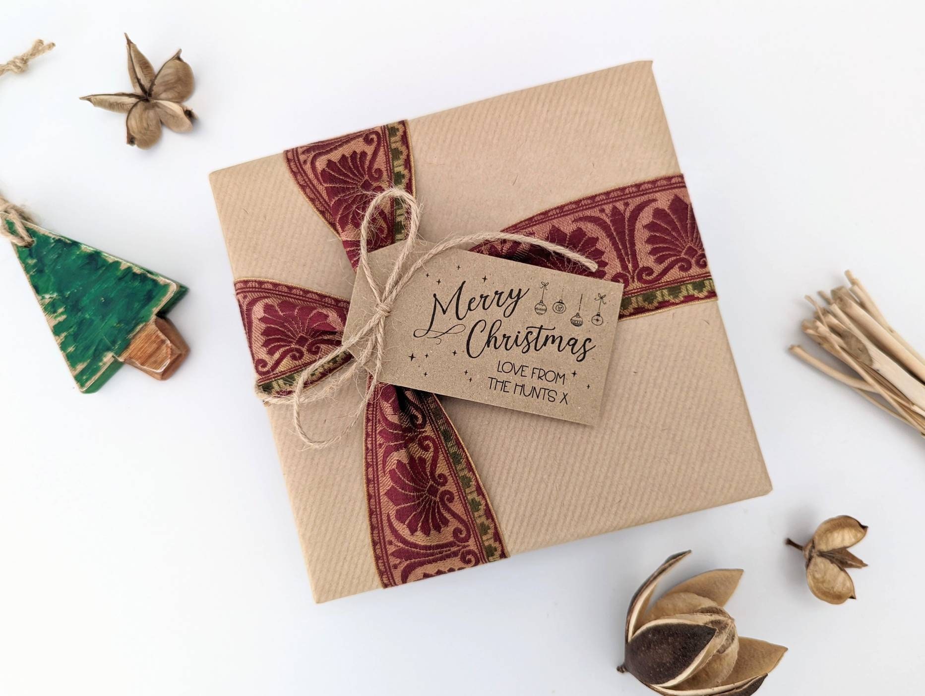 20 Personalised Christmas Gift Tags Kraft Card Tags Merry - Etsy UK